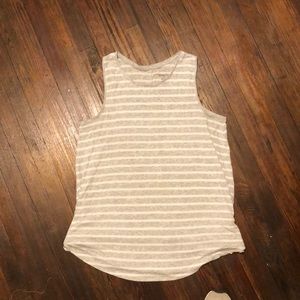 Flowy Grey and White Striped Tank